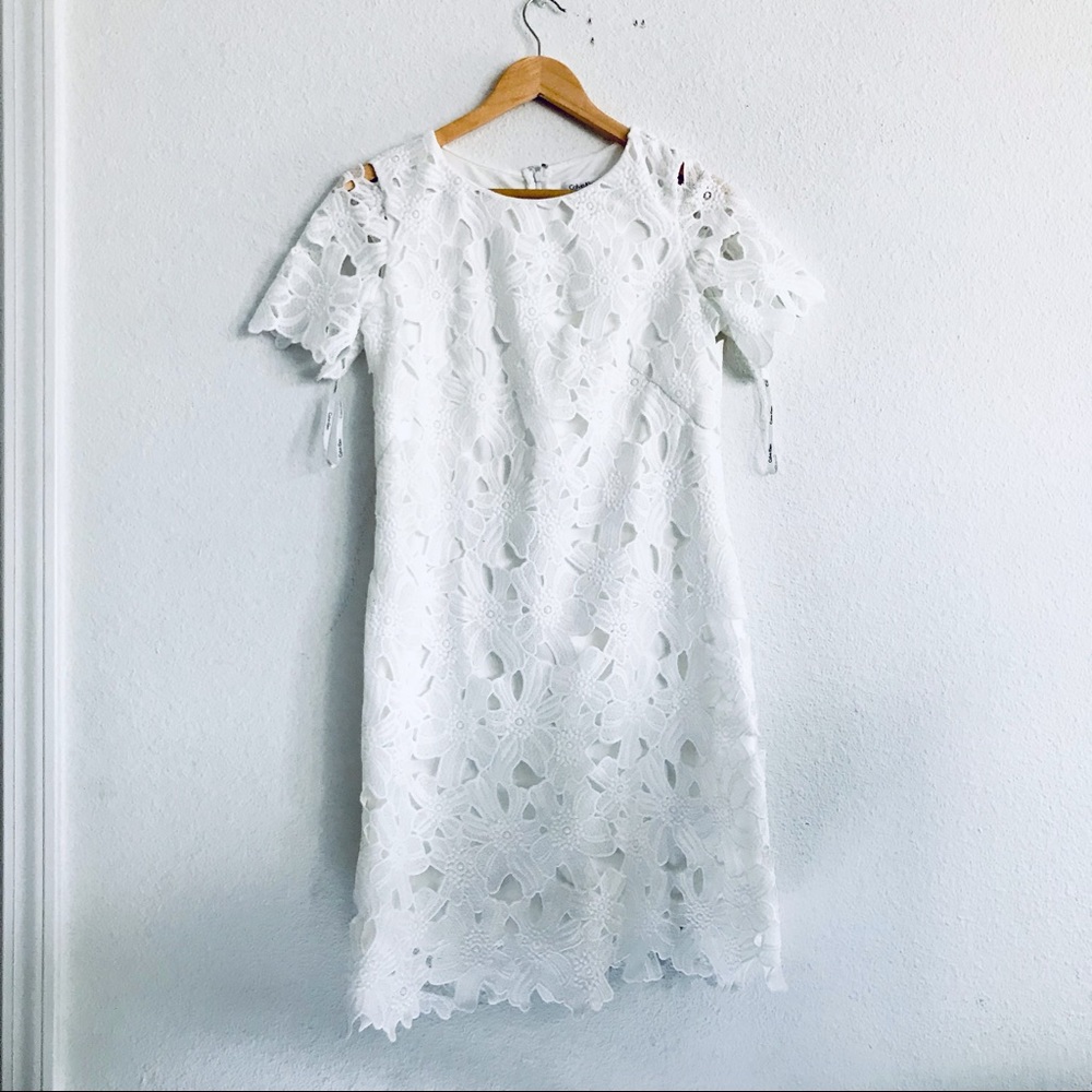 Calvin Klein White Floral Crochet Dress